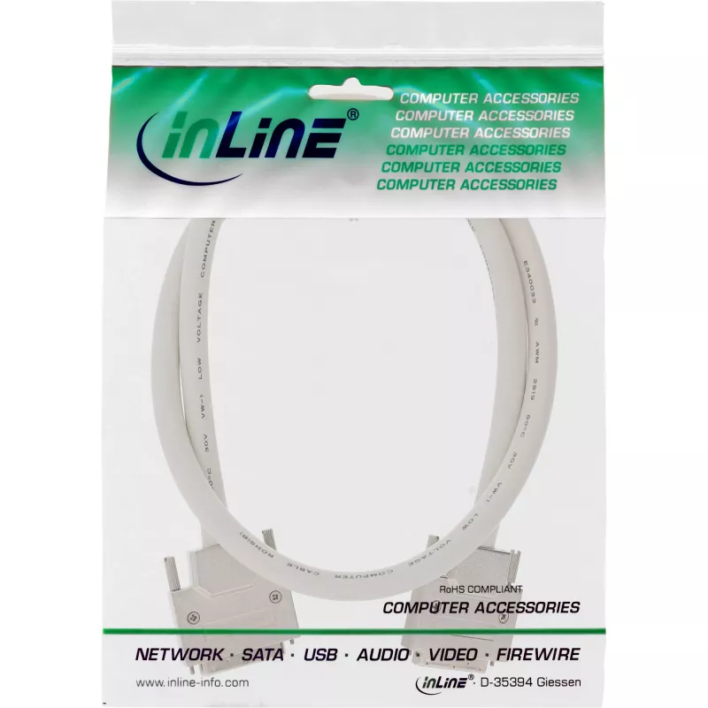 InLine SCSI U320 kabelis, 68 kontaktu micro Centronics (VHD) tēviņš / tēviņš, 3m