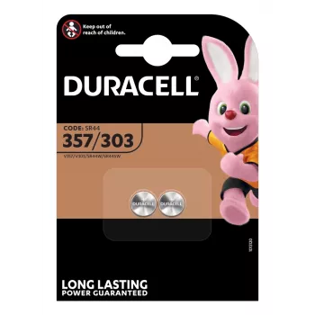 Duracell 303/357 Sudraba-oksīda baterija SR44, 1.5V, 2 gab.