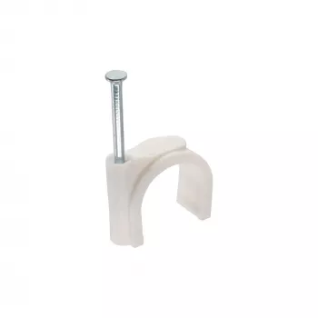 Kabeļa skava InLine 8 mm, apaļa, plastmasa, balta — iepakojumā 50 gab.