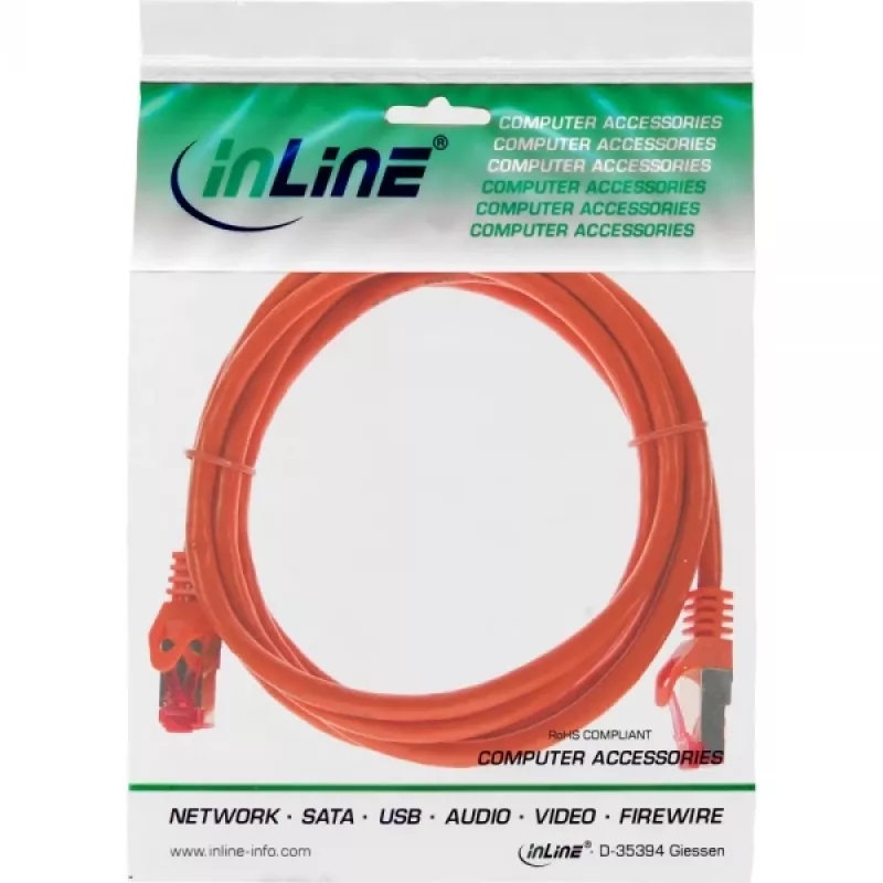 InLine Patch Kabelis S/FTP PiMF Cat.6 250MHz PVC varš oranžs 0.25m