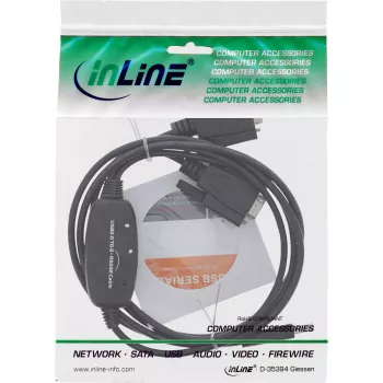 InLine USB 2.0 uz 2x Seriālo adaptera kabelis USB A tipa uz 2x 9-pin Sub-D vīriešu 1.5m