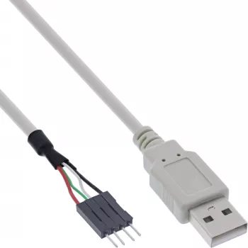 InLine USB 2.0 adaptera kabelis, A tipa ligzda / iekšējais header savienotājs, 0,40 m