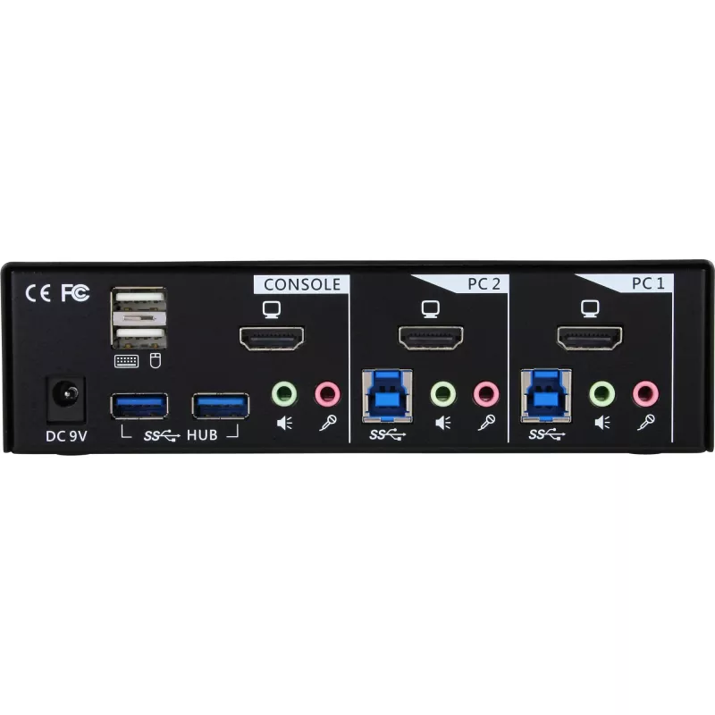 InLine Desktop KVM slēdzis, 2 porti, HDMI, USB 3.0 Hub, ar audio