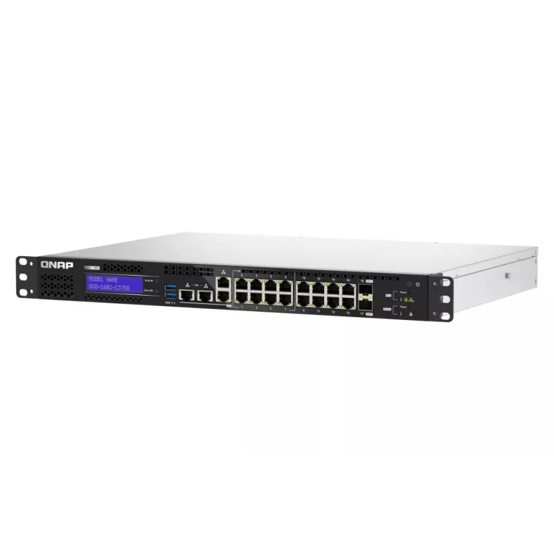 QNAP QGD-1602-C3758-16G pārvaldāms tīkla slēdzis L2 2.5G Ethernet (100/1000/2500) Melns, Pelēks