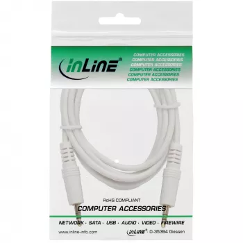 InLine Audio kabelis 3.5mm stereo tēviņš/tēviņš balts/zelta 2.5m