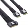 InLine Slim SAS kabelis, SFF-8654 8i uz 2x SFF-8654 4i, 0.5m