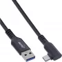 InLine USB 3.2 Gen.1 kabelis, USB-C leņķa spraudnis - USB-A spraudnis VR, melns, 5m
