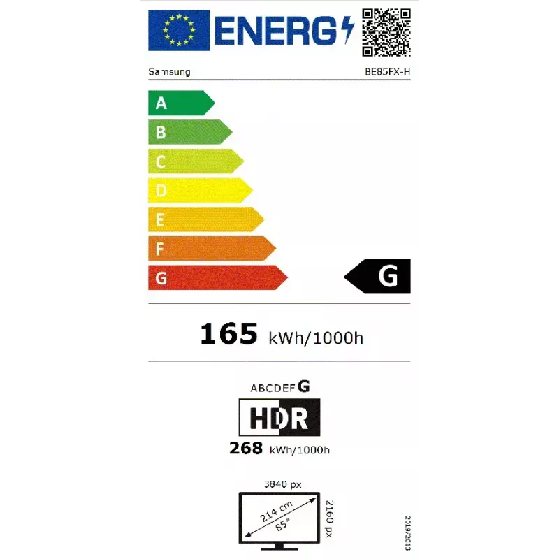 Samsung BE85FX-H digitālais displejs 2.16 m (85 collas) LED Wi-Fi 4K Ultra HD melns ar Tizen procesoru 16/7