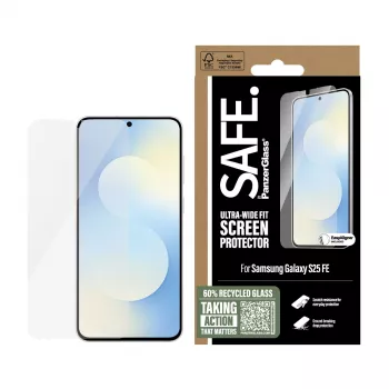 PanzerGlass SAFE.® ekrāna aizsargs Samsung Galaxy S25 FE 5G | Ultra-Wide Fit ar EasyAligner