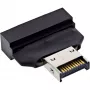 InLine 33446T dzimuma mainītājs USB Type-E Key A, 20-pin USB 3.0 header, 19-pin Melns