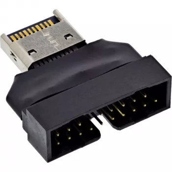 InLine 33446T dzimuma mainītājs USB Type-E Key A, 20-pin USB 3.0 header, 19-pin Melns