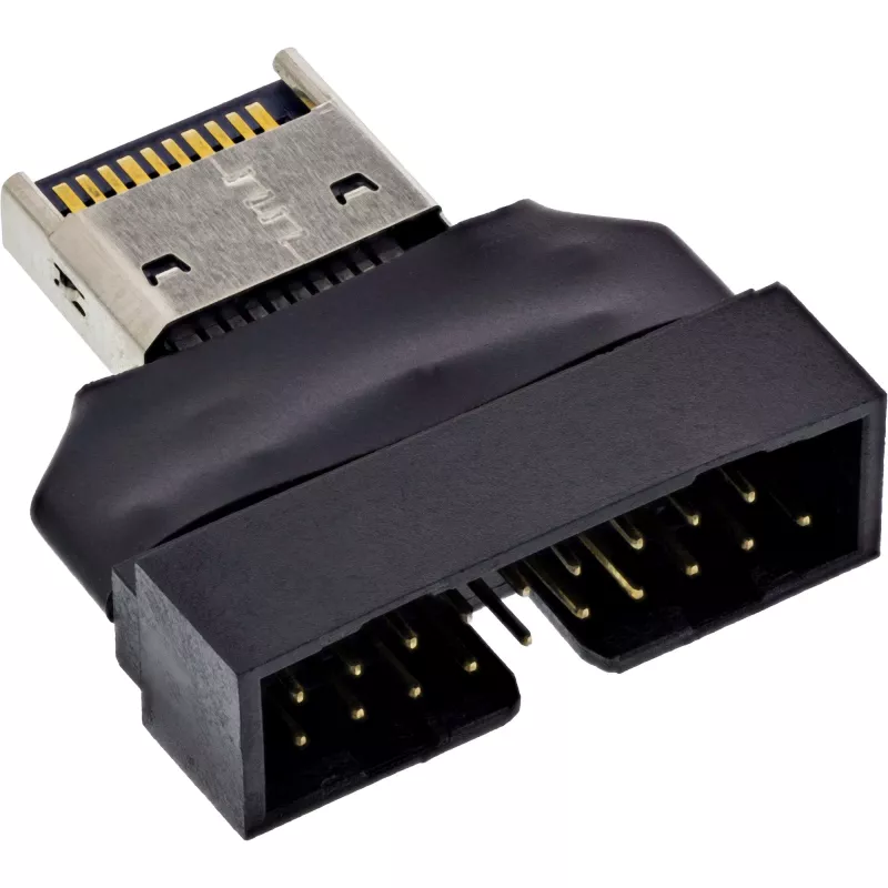 InLine 33446T dzimuma mainītājs USB Type-E Key A, 20-pin USB 3.0 header, 19-pin Melns