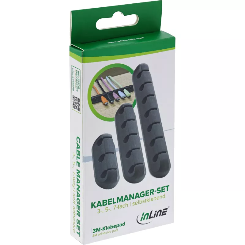 InLine 59971B kabeļu klipšu komplekts Universāls Melns