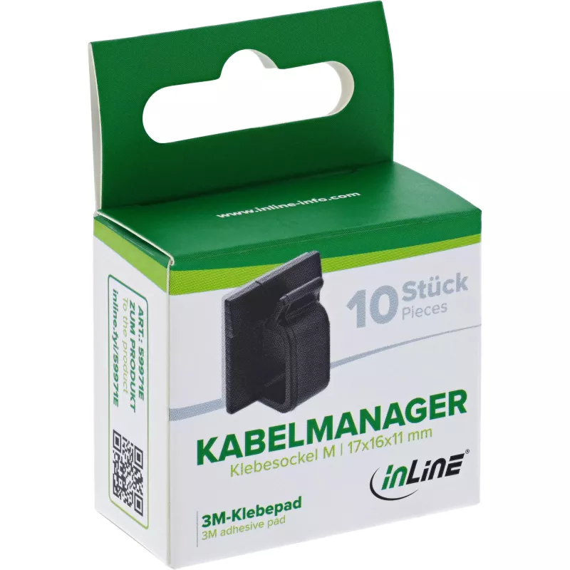 InLine 59971E kabeļu āķis Universāls Melns 10 gab.