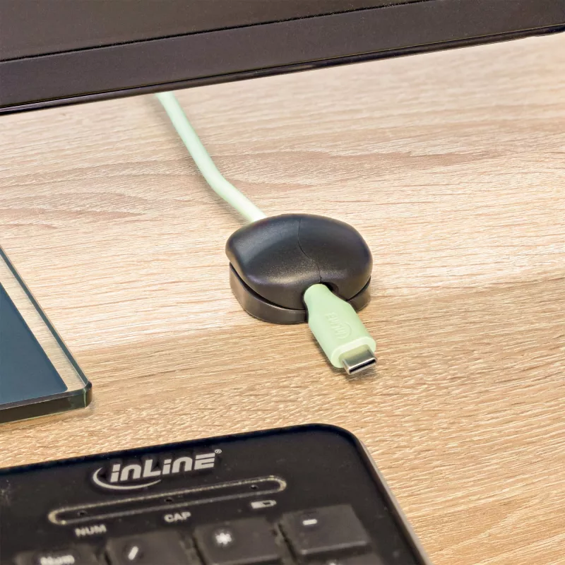 InLine 59971M Kabeļu klipsis Universal Cable clip Melns 10 gab.