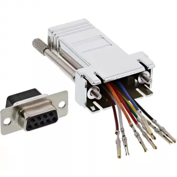 InLine Adapter DB9 sievišķais / RJ45 8P8C sievišķais ar metāla pārklājuma korpusu 68889L