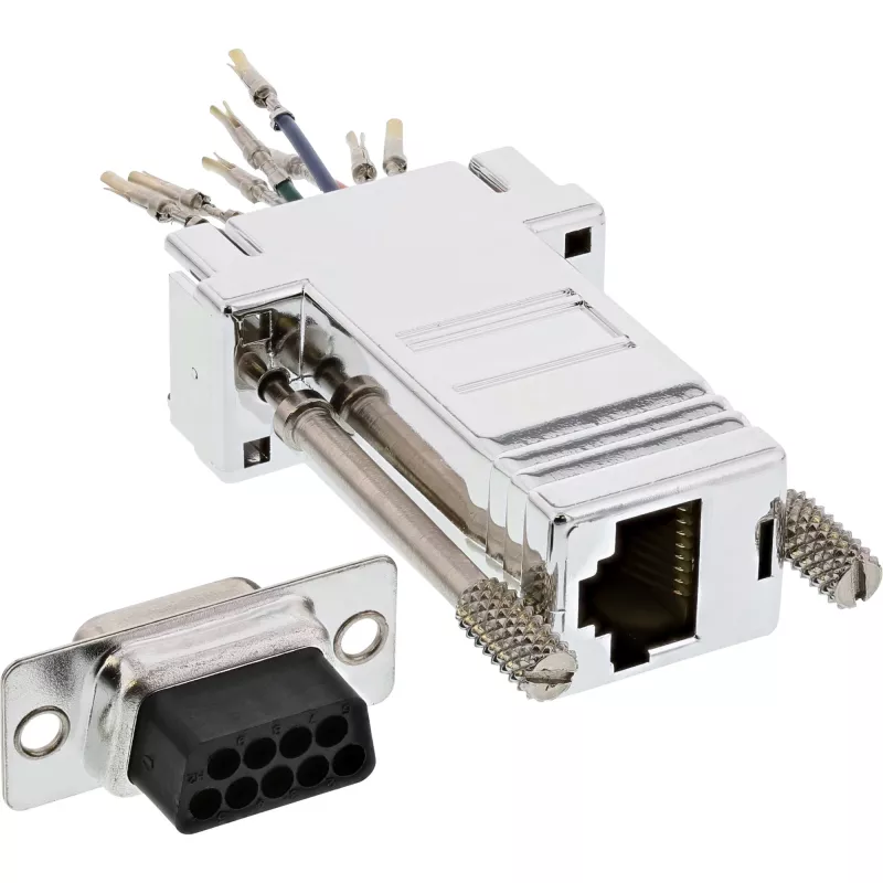 InLine Adapter DB9 sievišķais / RJ45 8P8C sievišķais ar metāla pārklājuma korpusu 68889L