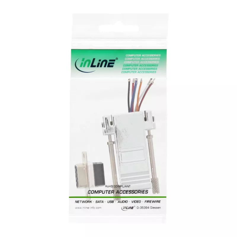 InLine Adapter DB9 sievišķais / RJ45 8P8C sievišķais ar metāla pārklājuma korpusu 68889L
