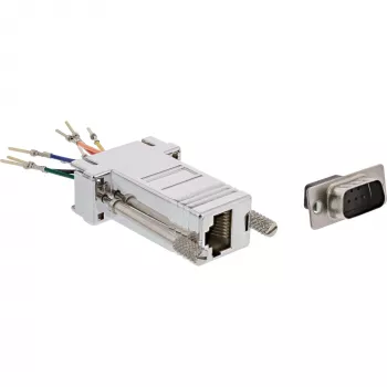 InLine Adapter 9-pin Sub-D vīrietis uz RJ45 sieviete metāla pārklājums 68889M