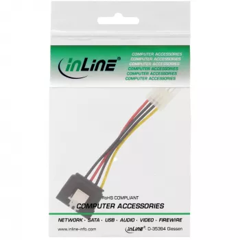 InLine SATA barošanas adaptera kabelis 3.5 collu / 15 kontaktu SATA ar fiksatoru 0.06m