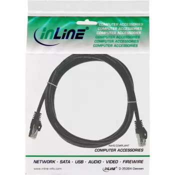 InLine Patch Cable F/UTP Cat.5e melns 2m