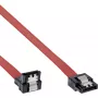 InLine SATA kabelis 90° 0.3m sarkans ar fiksatoriem