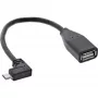 InLine Micro USB OTG adaptera kabelis Micro-B leņķa vīrišķais uz USB A sievišķo 0.1m