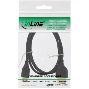 InLine High Speed HDMI kabelis ar Ethernet, AM/CM, super plāns, melns/zelta, 0,5m