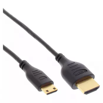 InLine High Speed HDMI kabelis ar Ethernet, AM/CM, super plāns, melns/zelta, 0,5m