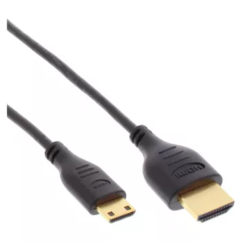 InLine High Speed HDMI kabelis ar Ethernet, AM/CM, super plāns, melns/zelta, 1,8 m