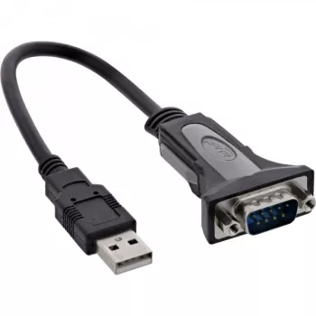 USB 2.0 uz seriālo adaptera kabelis InLine 33306I 0.25m Melns