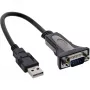 USB 2.0 uz seriālo adaptera kabelis InLine 33306I 0.25m Melns