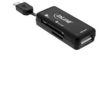 InLine OTG karšu lasītājs Dual Flex SD/microSD ar USB portu un 2 slotiem