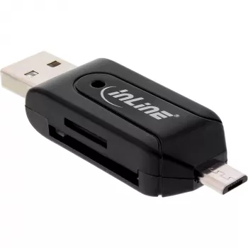 InLine OTG Divu slotu karšu lasītājs SD un microSD 66779