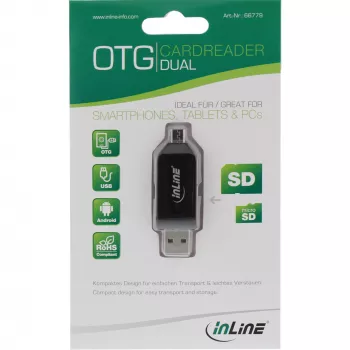 InLine OTG Divu slotu karšu lasītājs SD un microSD 66779