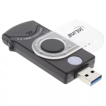 InLine USB 3.0 Mobilais karšu lasītājs ar 2 slotiem SD SDHC SDXC microSD