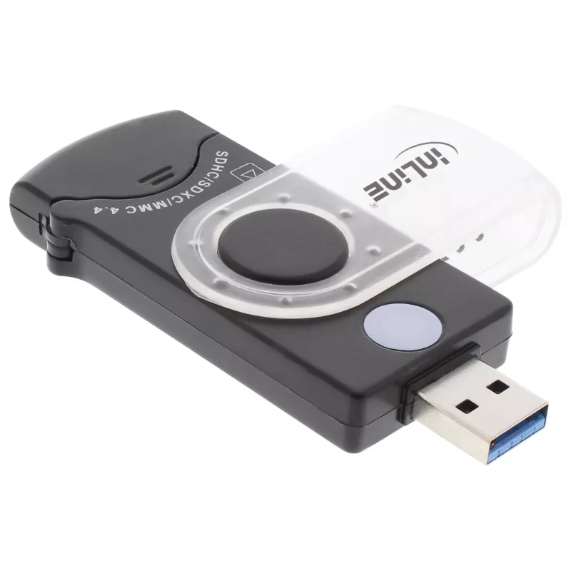InLine USB 3.0 Mobilais karšu lasītājs ar 2 slotiem SD SDHC SDXC microSD