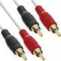 InLine Audio kabelis 2x RCA vīrietis-vīrietis balts/zelta 5m
