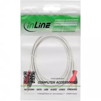 InLine Audio kabelis 2x RCA vīrietis-vīrietis balts/zelta 5m