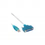 USB printera kabelis InLine 33397I 1.8m, A tipa vīrišķais uz DB25 sievišķo
