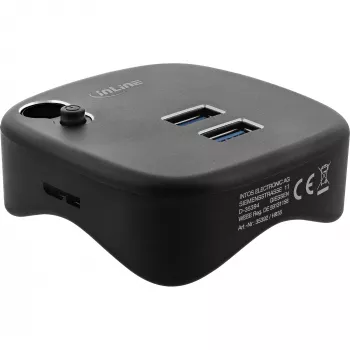 InLine USB 3.0 daudzfunkciju adapteris, 2xUSB-A, RJ45, SD/MicroSD karšu lasītājs, melns