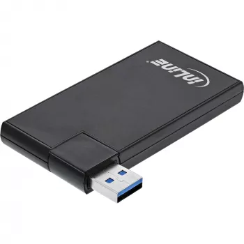 InLine USB 3.0 grozāmais centrmezgls, 4 porti, melns