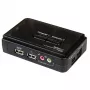 StarTech.com 2 portu melns USB KVM slēdzis komplektā ar audio un kabeļiem