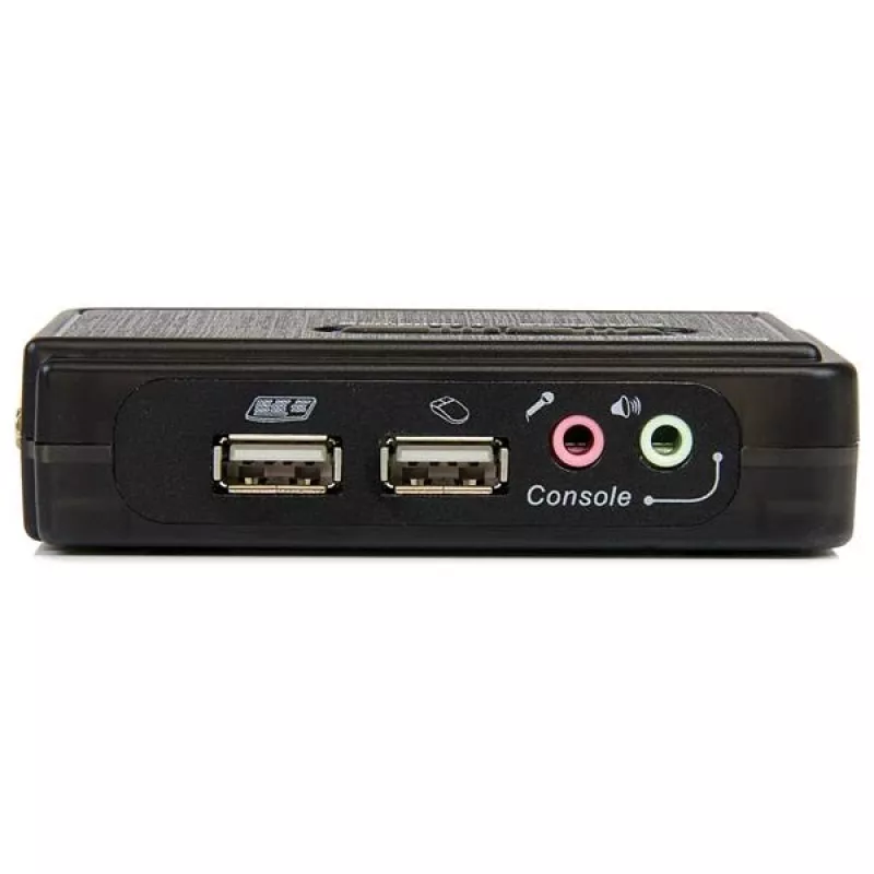 StarTech.com 2 portu melns USB KVM slēdzis komplektā ar audio un kabeļiem