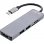 InLine Multi-hub USB 3.2 Gen.1, 2x USB-A, HDMI 4K/30Hz, karšu lasītājs, alumīnijs, pelēks
