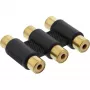 InLine Audio Adapteris 3x RCA sievišķā / sievišķā, apzeltīts, 99319