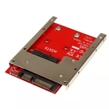StarTech.com mSATA SSD uz 2,5 collu SATA adapteris, SATA, mSATA, Melns, Sarkans, Sudrabs, CE, FCC, 6 Gbit/s, -40 - 85 °C