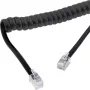 InLine spirālveida telefona vads, RJ10 4P4C M/M, melns, max. 2m