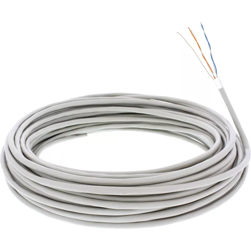 InLine telefona instalācijas kabelis 4 vadi masīvs 2x2x0.6mm ekranēts 100m