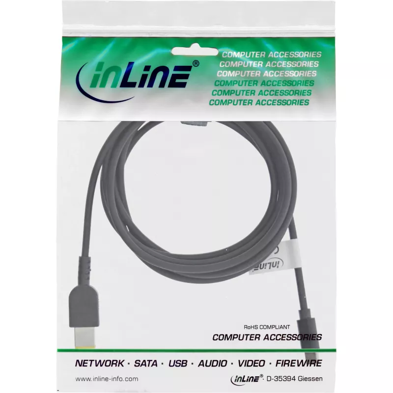 InLine USB-C uz Lenovo klēpjdatora (taisnstūra) lādēšanas kabelis, 2 m
